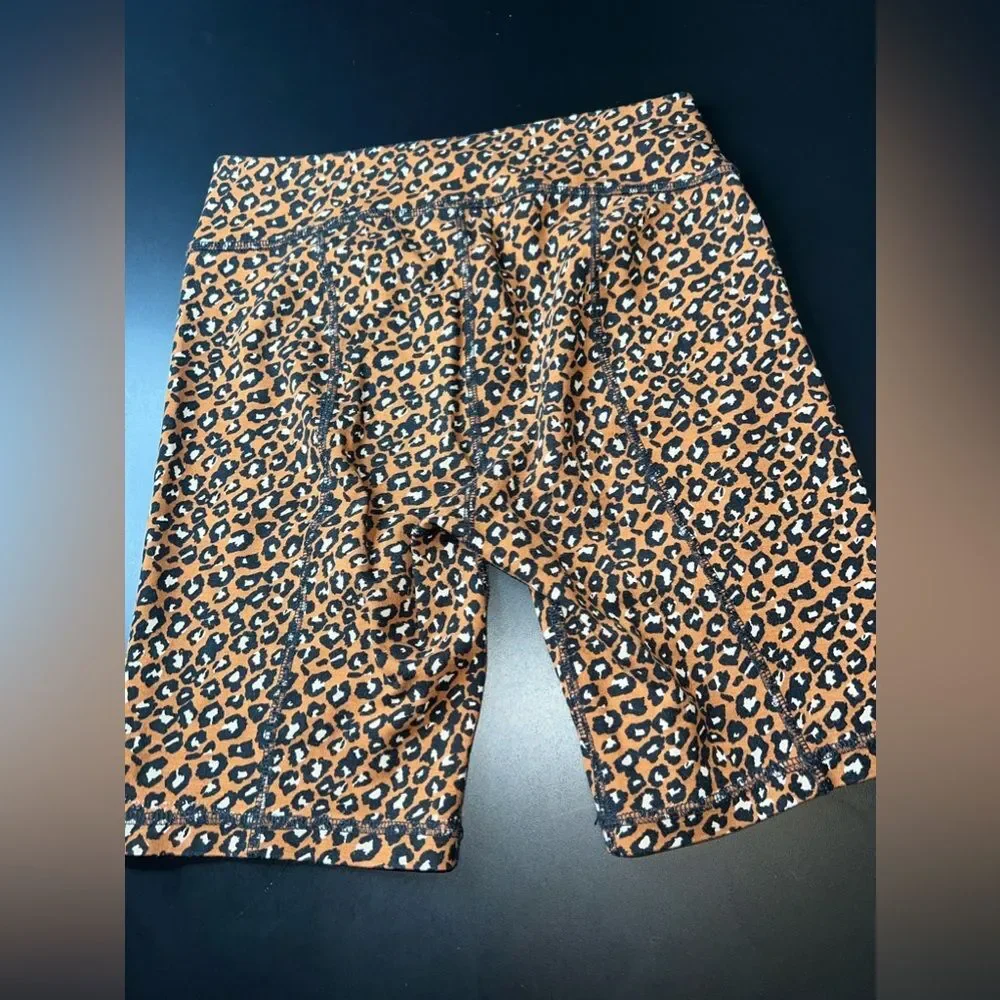 Free People Lucky Strike Leopard-print Bike Shorts In Multi Sise XS NWOT
